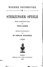 Tapa de Sterzinger Spiele, nach Aufzeichnungen