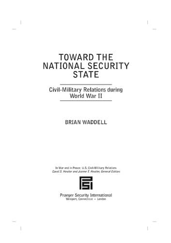 Tapa de Toward the national security state