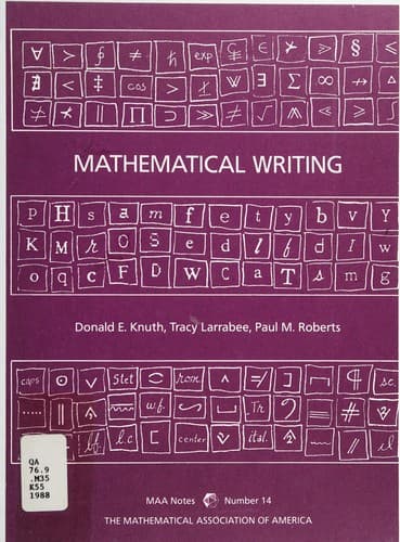 Tapa de Mathematical writing