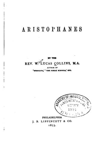 Tapa de Aristophanes