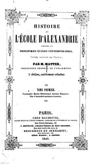 Tapa de Histoire de l'ecole d'Alexandrie comparée aux principales écoles contemporaines