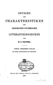 Tapa de Studien und Charakteristiken zur griechischen und römischen Litteraturgeschichte ..