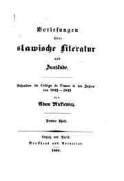 Tapa de Vorlesungen über slawische Literatur und Zustände
