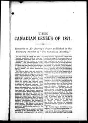 Tapa de The Canadian census of 1871