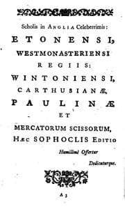 Tapa de Sophoclis tragoediæ septem: Cum versione Latina & selectis quibusdam variis ..