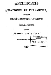 Tapa de Orationes et fragmenta: adiunctis Gorgiae, Antisthenis, Alcidamantis declamationibus