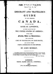 Tapa de The emigrant and traveller's guide to and through Canada