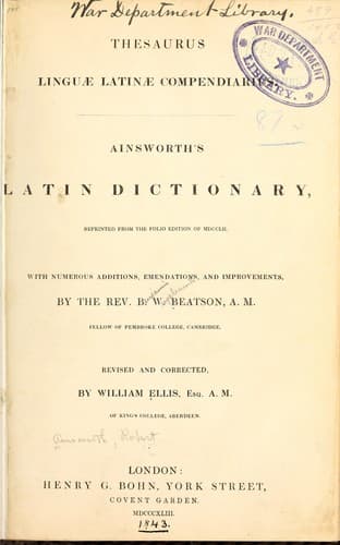 Tapa de Thesaurus linguæ latinæ compendiarius