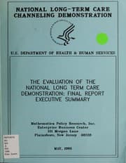 Tapa de The Evaluation of the National Long Term Care Demonstration
