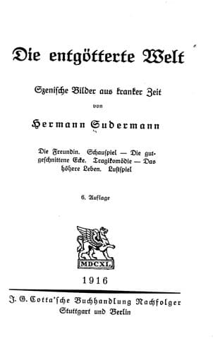 Tapa de Die entgötterte Welt