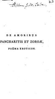 Tapa de De amoribus Pancharitis et Zoroae