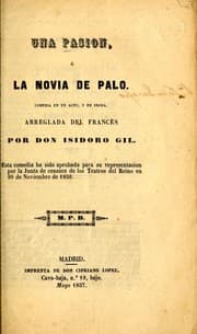 Tapa de Una pasión, o, La novia de palo