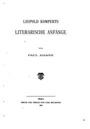 Tapa de Leopold Komperts literarische Anfänge