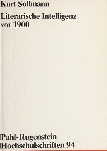 Tapa de Literarische Intelligenz vor 1900