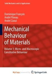 Tapa de Mechanical Behaviour of Materials : Volume 1
