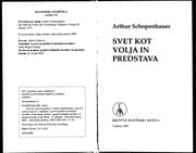 Tapa de Svet kot volja in predstava