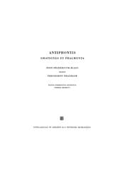 Tapa de Antiphontis Orationes et fragmenta