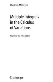 Tapa de Multiple Integrals in the Calculus of Variations