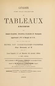 Tapa de Catalogue d'une belle collection de tableaux anciens des écoles italienne, espagnole, flamande et française appartenant à M. le Marquis de S[aint] Cl[oud]