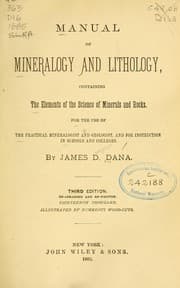 Tapa de Manual of mineralogy and lithology