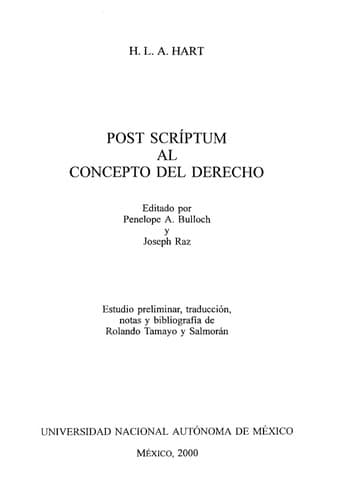 Tapa de Post scríptum al Concepto del derecho