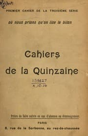 Tapa de Cahiers de la quinzaine