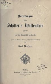 Tapa de Vorlesungen über Schiller's Wallenstein gehalten an der Universität zu Berlin