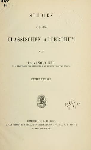 Tapa de Studien aus dem classischen Alterthum