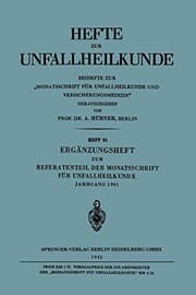 Tapa de Ergänzungsheft zum Referatenteil der Monatsschrift für Unfallheilkunde