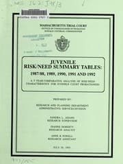 Tapa de Juvenile risk/need summary tables