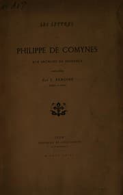 Tapa de Les lettres de Philippe de Comynes aux Archives de Florence