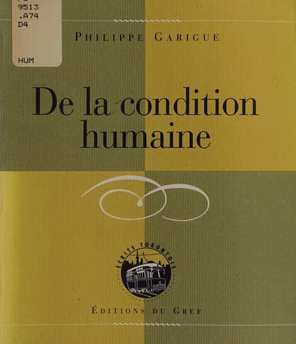 Tapa de De la condition humaine