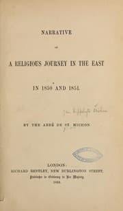 Tapa de Narrative of a religious journey in the East in 1850 and 1851