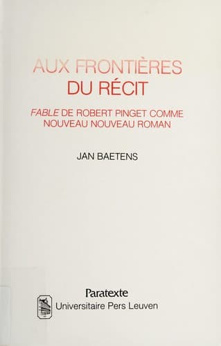 Tapa de Aux frontières du récit