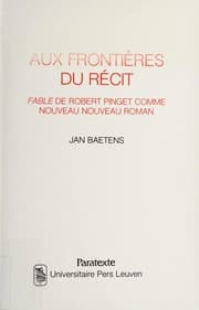 Tapa de Aux frontières du récit