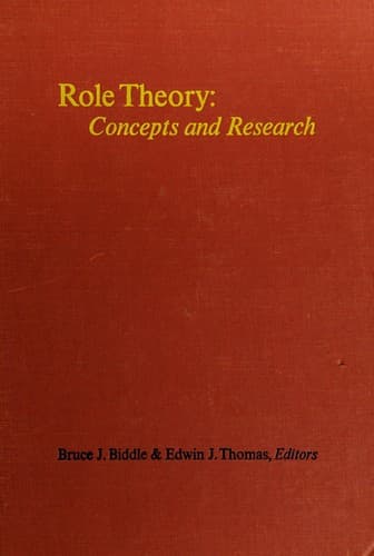 Tapa de Role theory; concepts and research