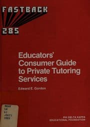 Tapa de Educators' consumer guide to private tutoring services