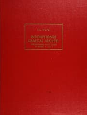 Tapa de Inscriptiones Graecae Aegypti, Vol 1
