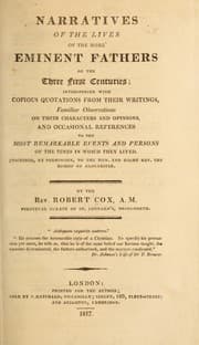 Tapa de Narratives of the lives of the more eminent fathers of the three first centuries