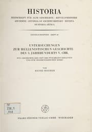 Tapa de Untersuchungen zur hellenistischen Geschichte des 3. Jahrhunderts v. Chr