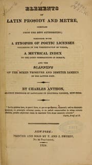 Tapa de Elements of Latin prosody and metre