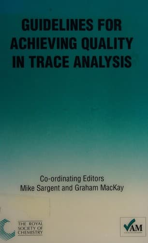Tapa de Guidelines for Achieving Quality in Trace Analysis