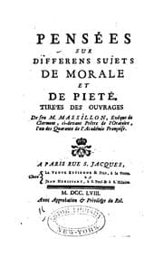 Tapa de Pensées sur differens sujets de morale et de pieté