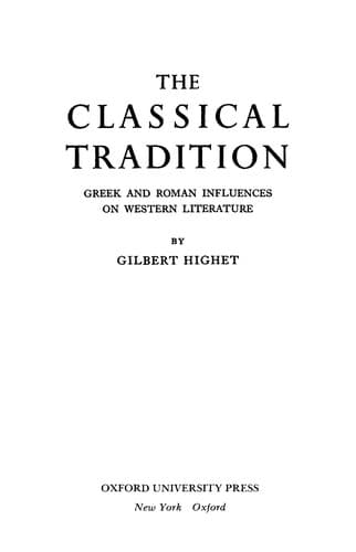 Tapa de Classical Tradition