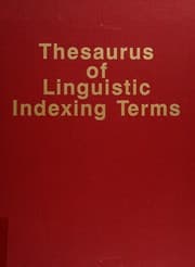 Tapa de Thesaurus of linguistic indexing terms