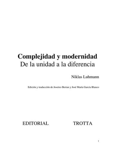 Tapa de Complejidad y Modenidad