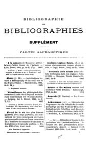 Tapa de Bibliographie des bibliographies