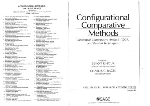 Tapa de Configurational comparative methods