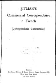 Tapa de Pitman's Commercial Correspondence in French