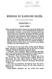 Tapa de Memoirs of Karoline Bauer